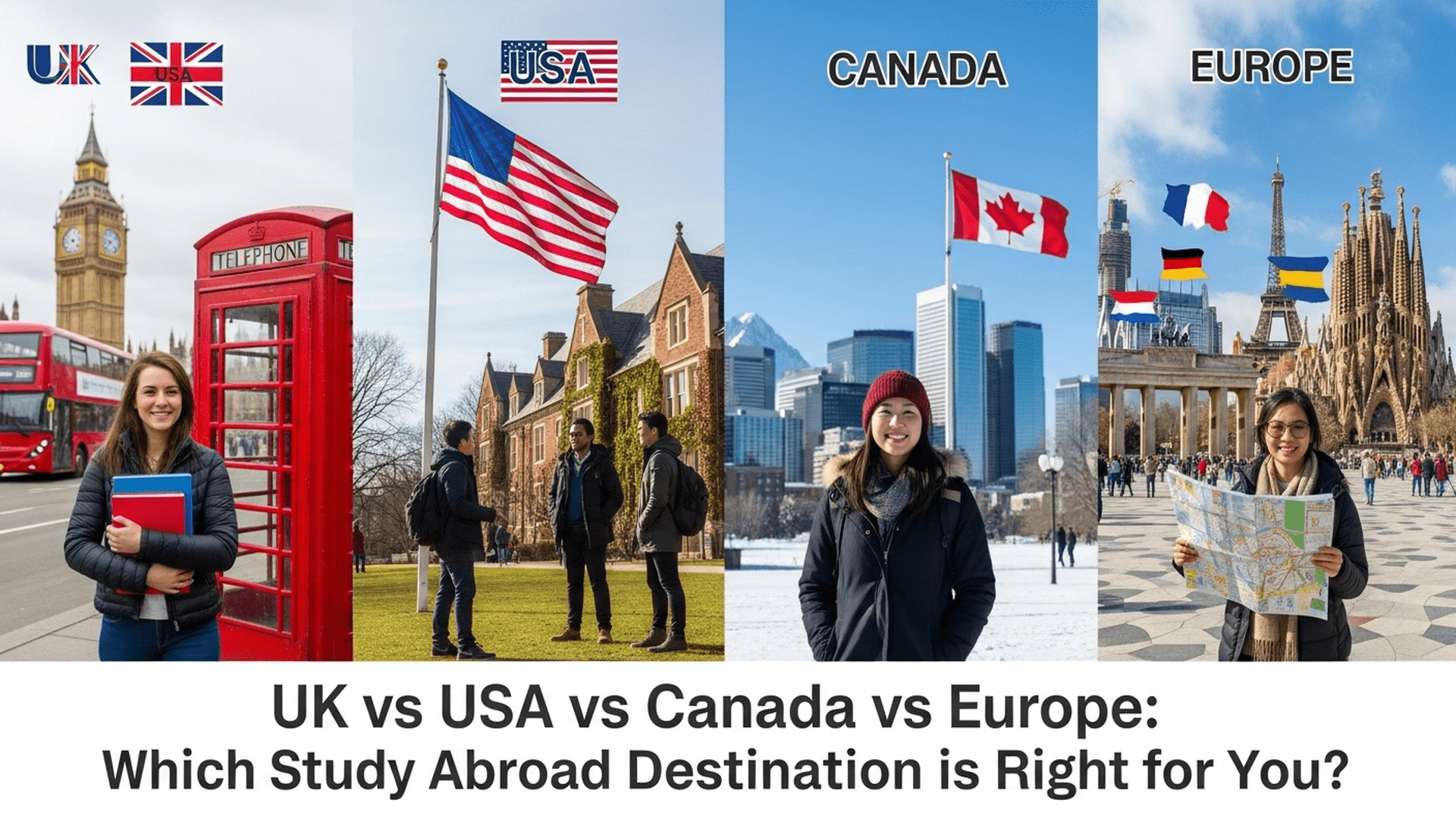 UK vs USA vs Canada vs Europe: Which Study Abroad Destination is Right for You?